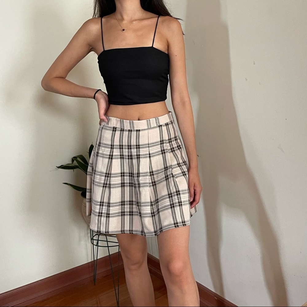 SHEIN plaid print miniskirt, size S